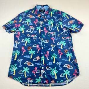 Chubbies Men's Neon Lights Friday Stretch Button Down Short Sleeve Shirt